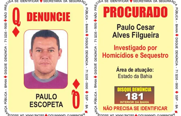 Escopeta era figurava como Dama de Ouro no Baralho do Crime