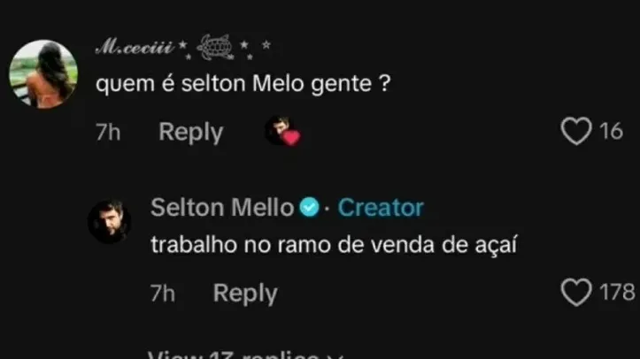 Resposta de Selton Mello