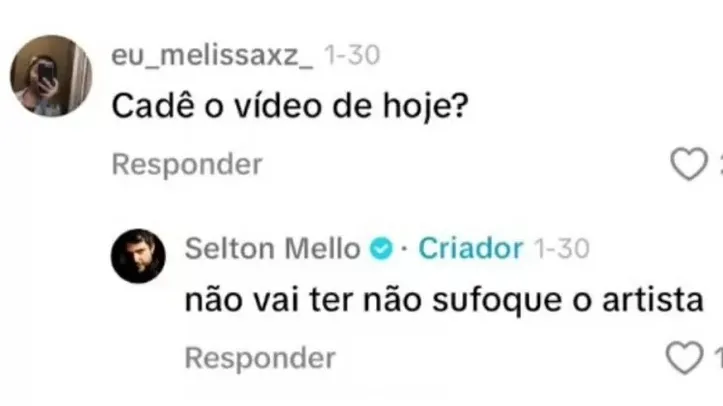 Resposta de Selton Mello