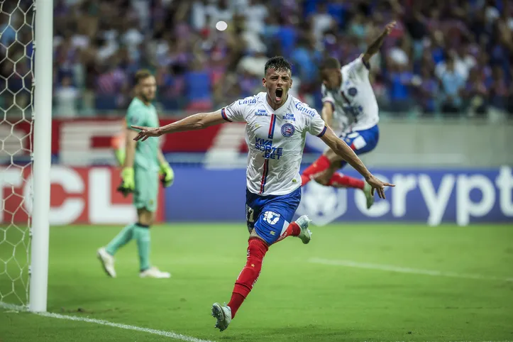 Imagem ilustrativa da imagem Trio de ataque do Bahia responde por 82% dos gols da temporada 2025