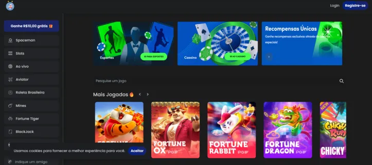 Site fraudulento citado pelo Bahia contém games de azar como o 'Fortune Tiger'