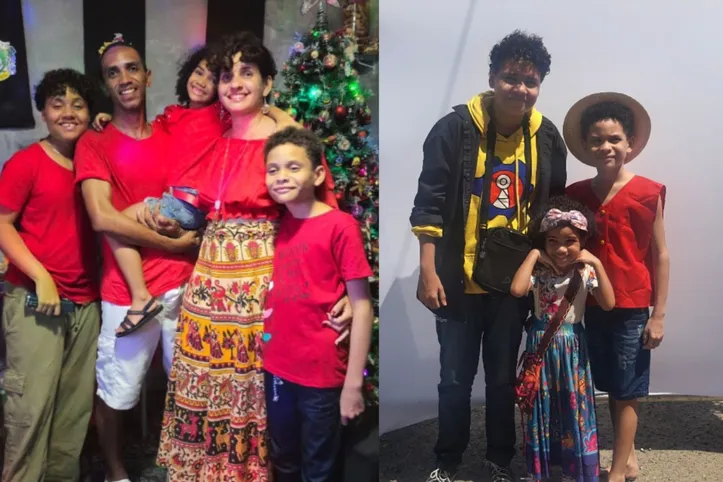 Família de Larissa Bacelar: Charlie, Fred, Sarah, Larissa e Dante