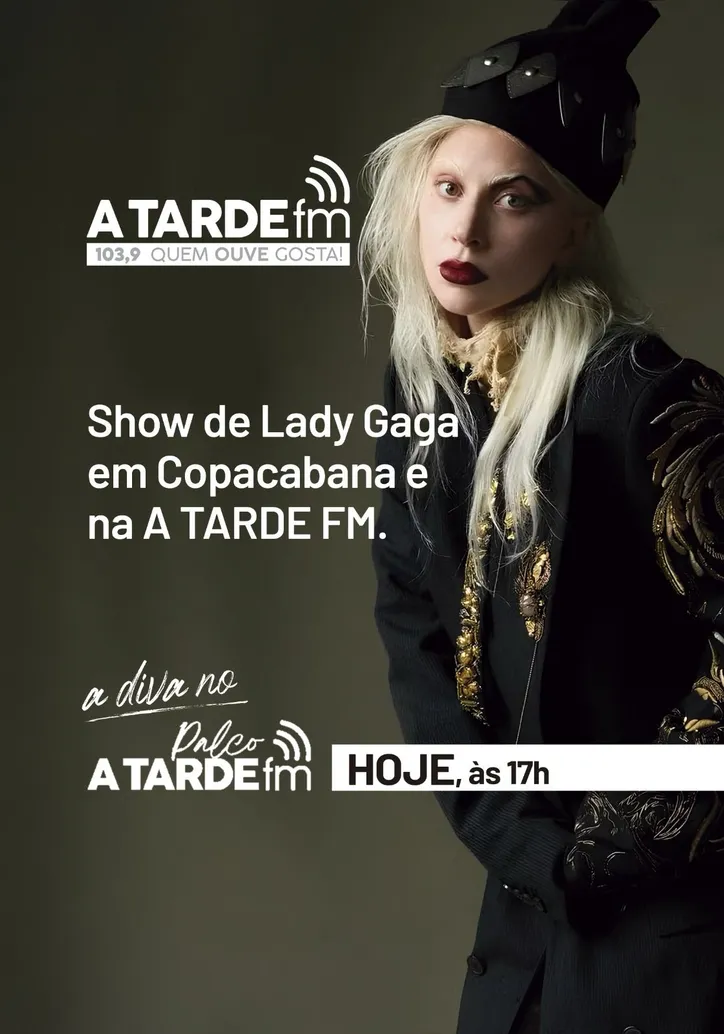 Imagem ilustrativa da imagem Lady Gaga marca presença no Palco A TARDE FM