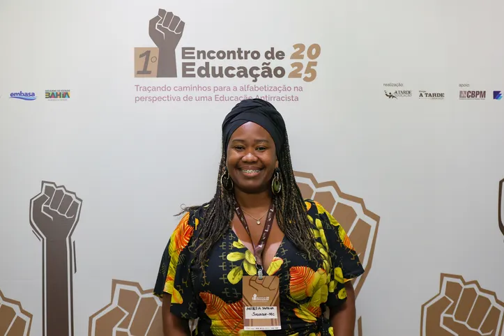 Andreia Santana, professora com atuação na educação escolar indígena da Secretaria da Educação da Bahia (SEC)
