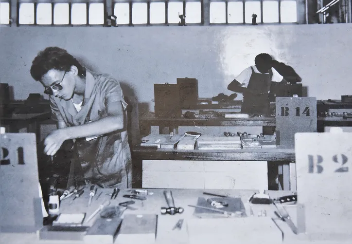 Fotos históricas da unidade do SENAI Dendezeiros.
Na foto: Alunos em sala de aula anos 70