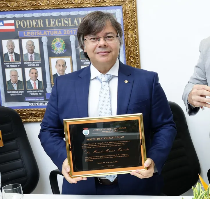 Marcelo Miranda, presidente da AMPEB, recebe menção honrosa em Lençóis