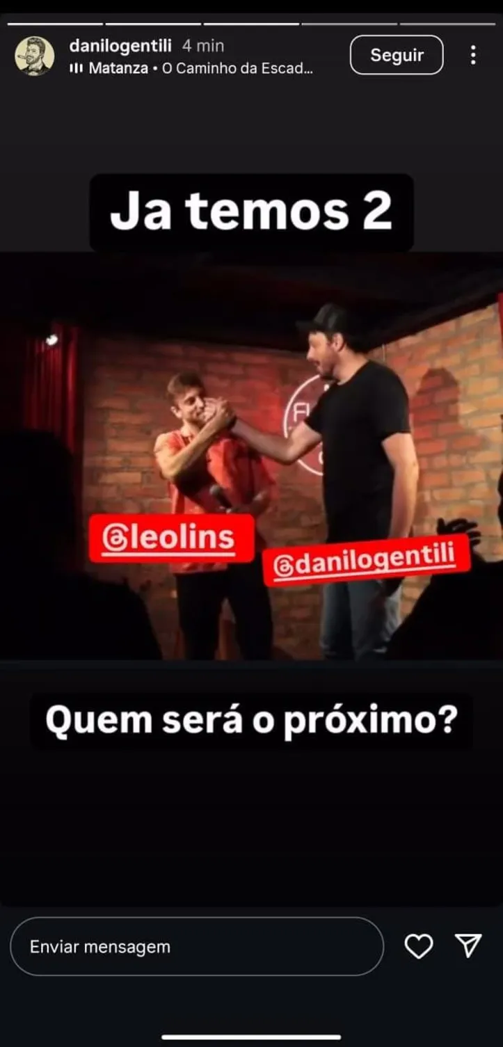 Postagem de Danilo Gentili sobre a prisão de Léo Lins