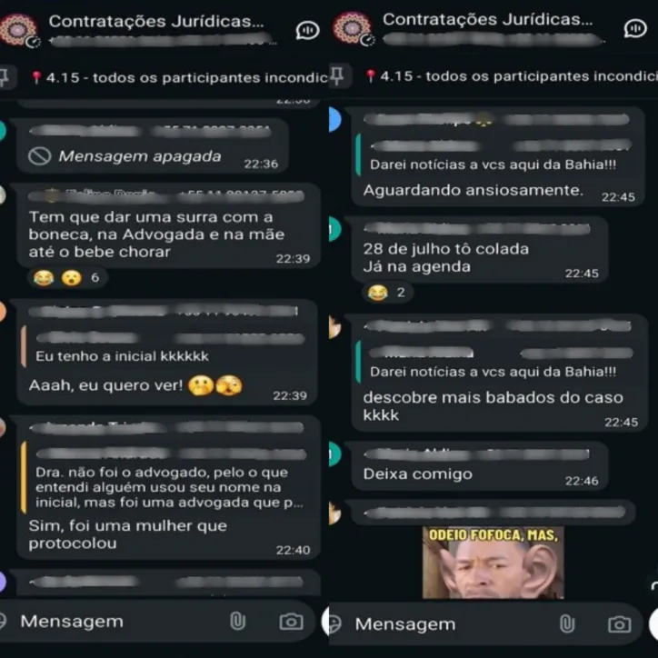 Conversas em grupo de Whatsapp