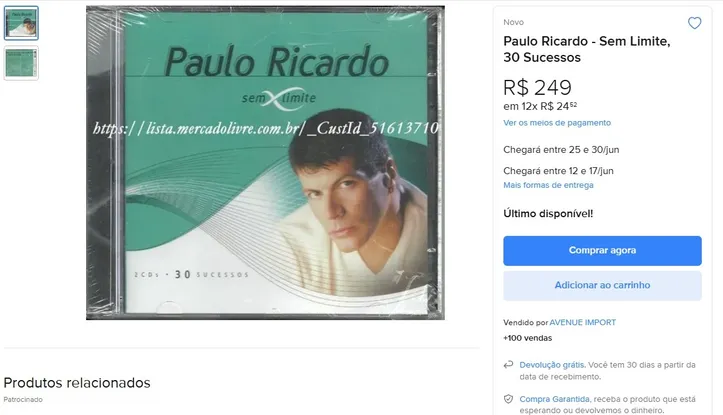 Paulo Ricardo - Sem Limite, 30 Sucessos
