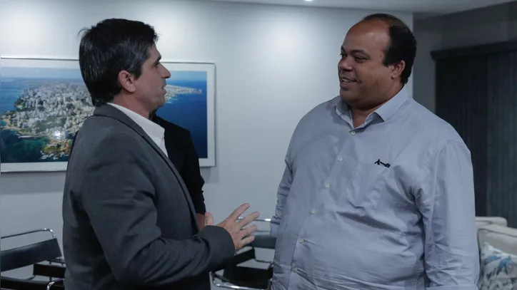 Flaviano Bomfim e João Mello Leitão, presidente do Grupo A TARDE