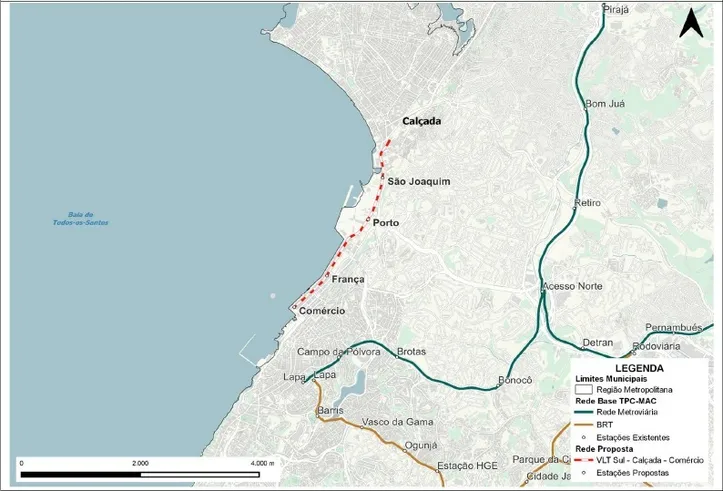 Imagem ilustrativa da imagem Governo estuda novas rotas para o VLT de Salvador; veja os traçados possíveis