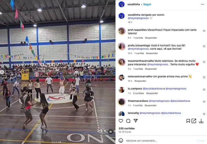 Imagem ilustrativa da imagem Aluno viraliza com dança de Ney Matogrosso em festa junina