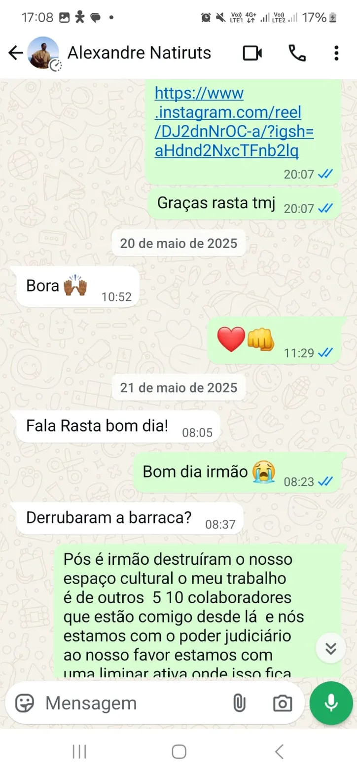Troca de mensagens mostra indignação de Alexandre Carlo, ex-Natiruts, com a demolição da Okabana