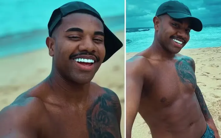 Davi Brito exibindo o abdomên