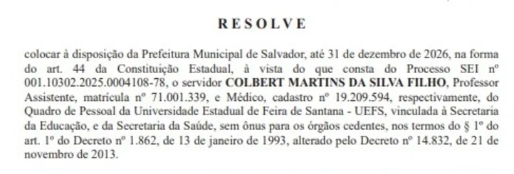 Imagem ilustrativa da imagem Ex-prefeito de Feira, Colbert assume cargo na Prefeitura de Salvador