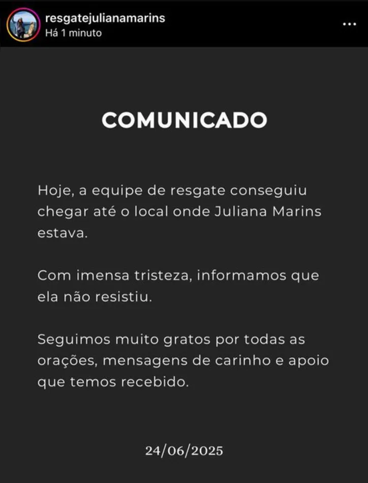 Imagem ilustrativa da imagem Família confirma morte de Juliana Marins na Indonésia
