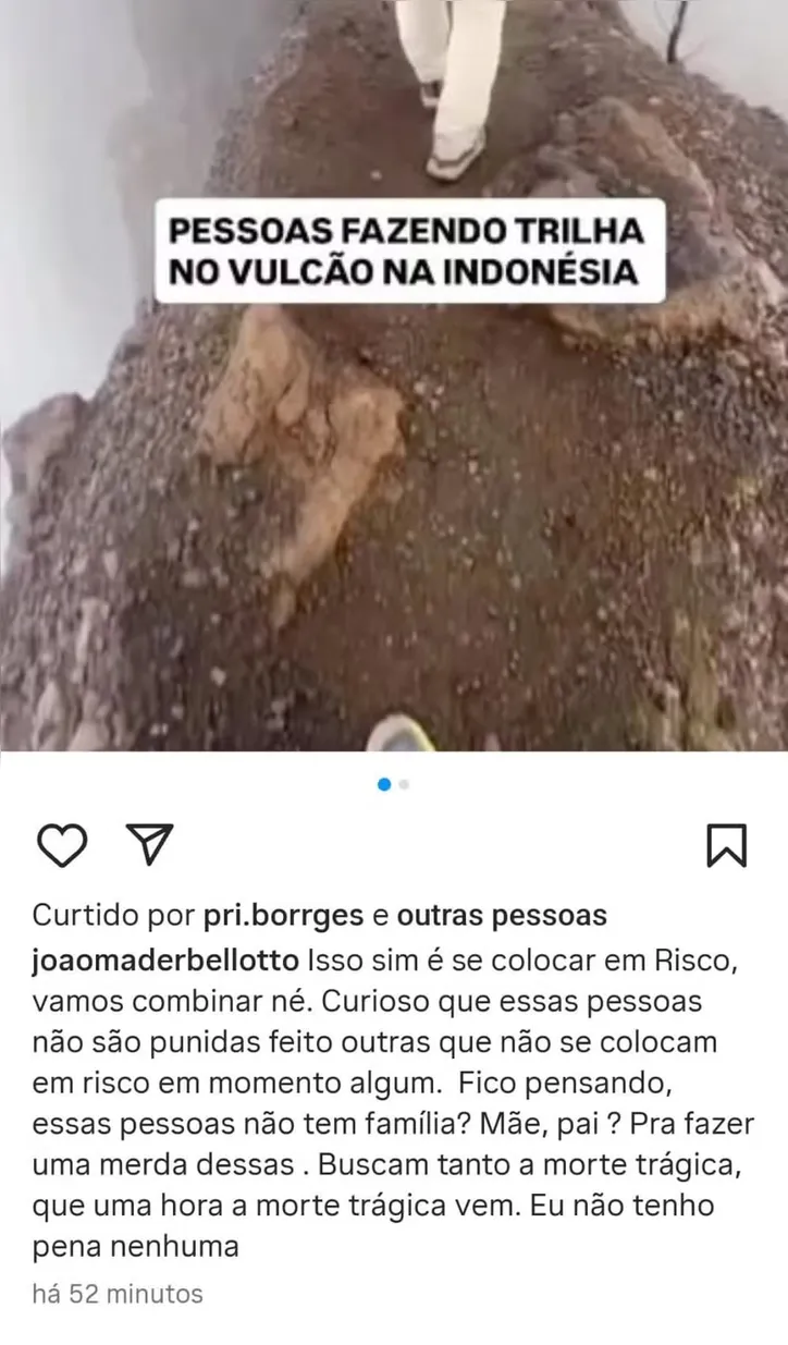 João Mader Bellotto surpreendeu com comentário sobre Juliana Marins