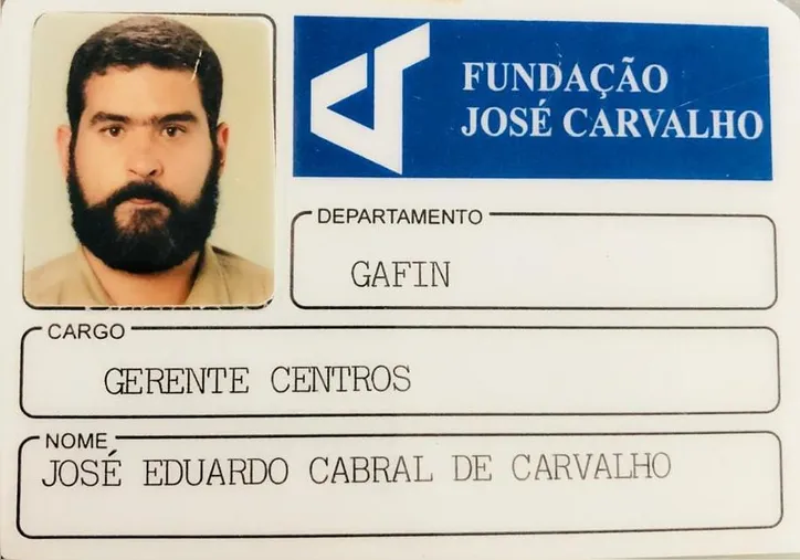 Carteirinha de José Eduardo Cabral de Carvalho como gerente