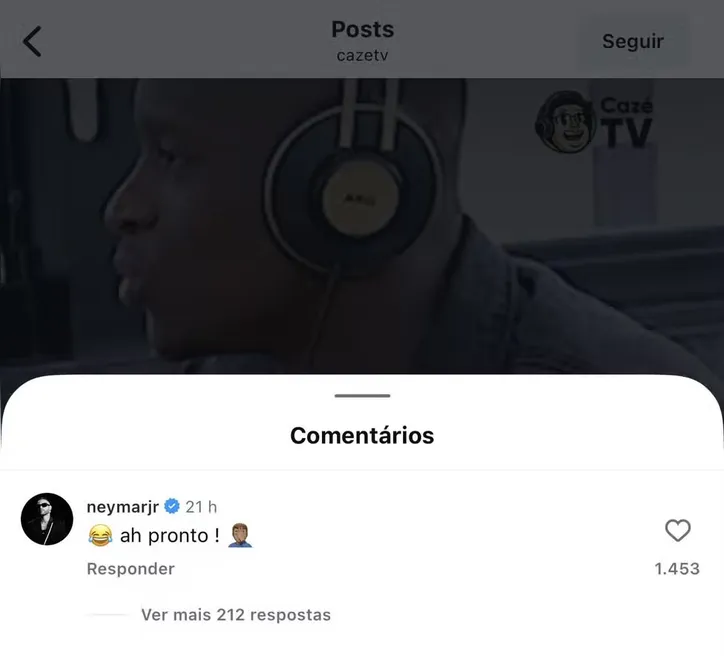 Neymar ironizou os comentários de Luiz Henrique