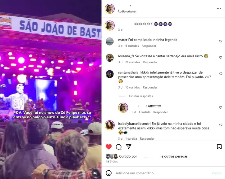 Zé Felipe foi detonado na web