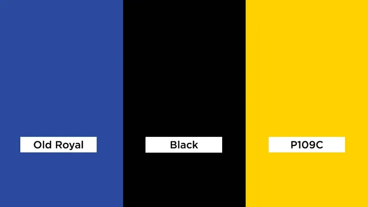 Paleta de cores do uniforme secundário
