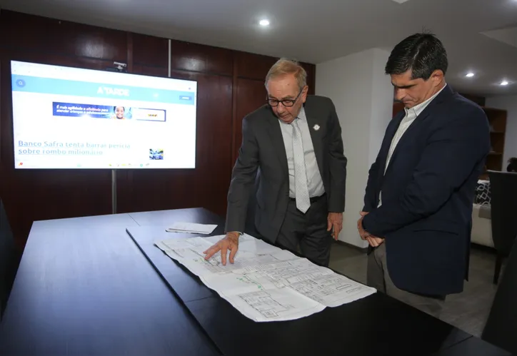 Wilson apresentou os planos de ampliação do espaço para o presidente do Grupo A TARDE, João Mello Leitão
