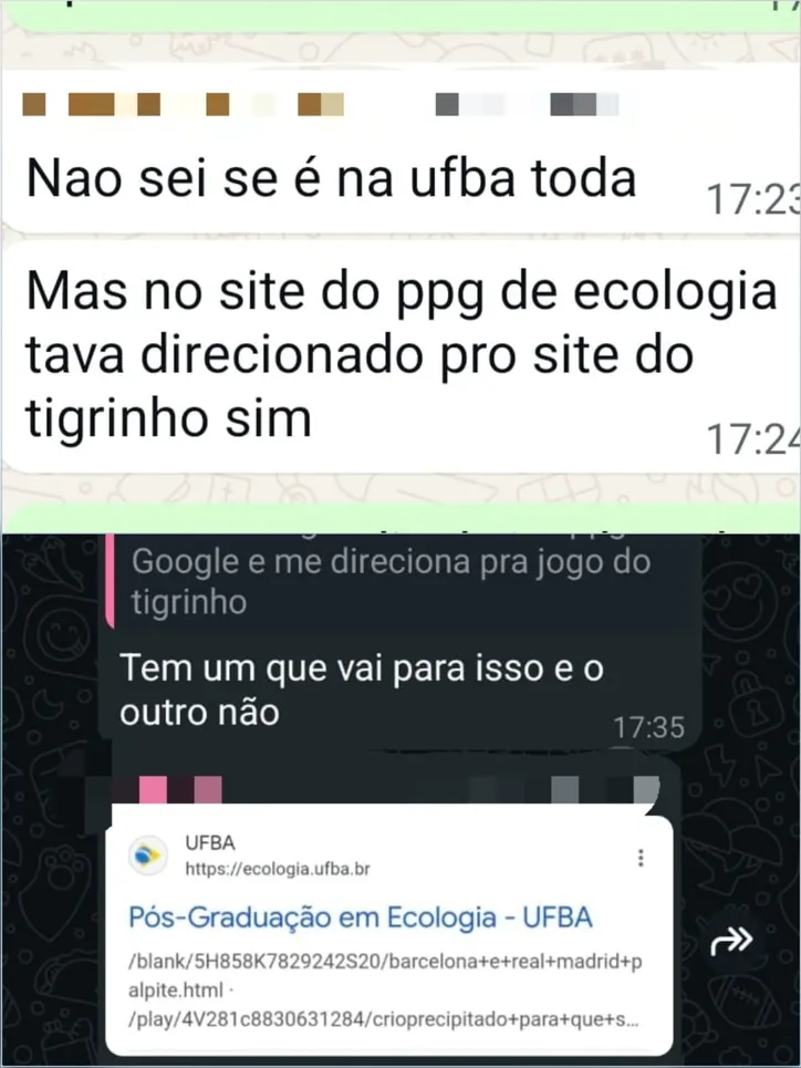 Comversas de alunos da UFBA