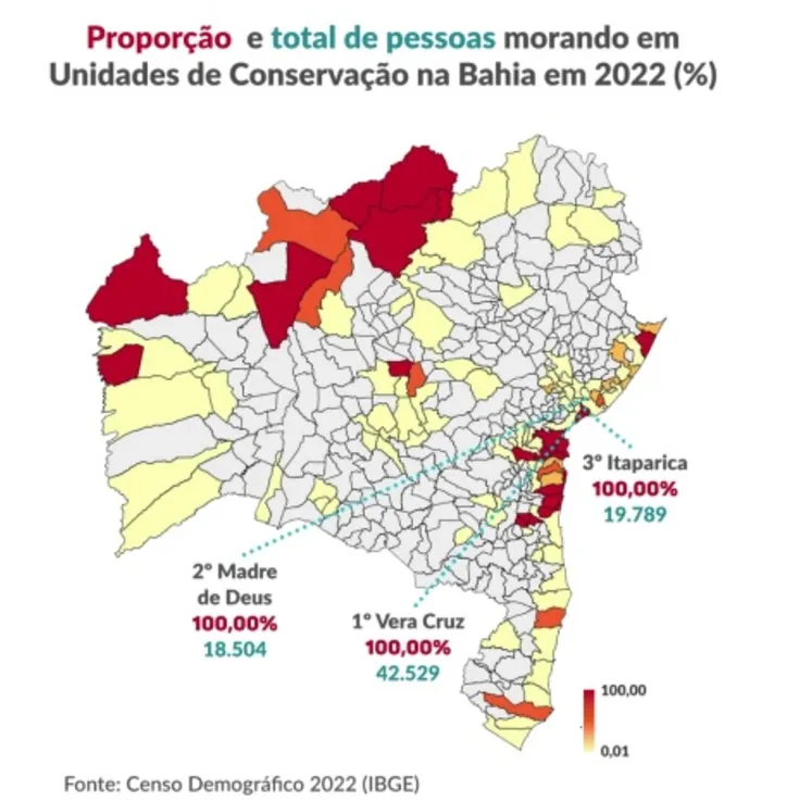 Imagem ilustrativa da imagem Bahia tem mais de 1 milhão de habitantes em áreas de Unidade de Conservação