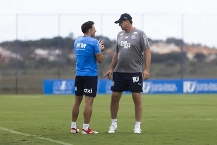 Santi Arias e Rogério Ceni no CT Evaristo de Macedo
