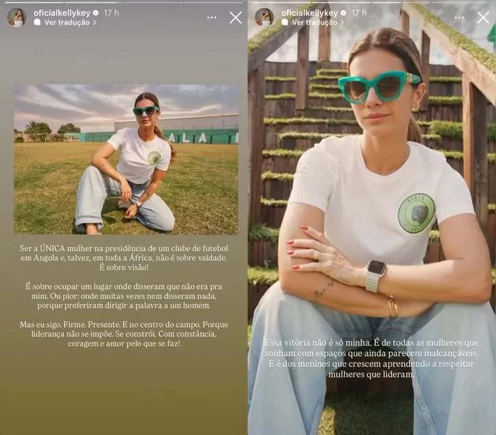 Kelly Key desabafou sobre ser a única presidente mulher em clube de futebol angolano