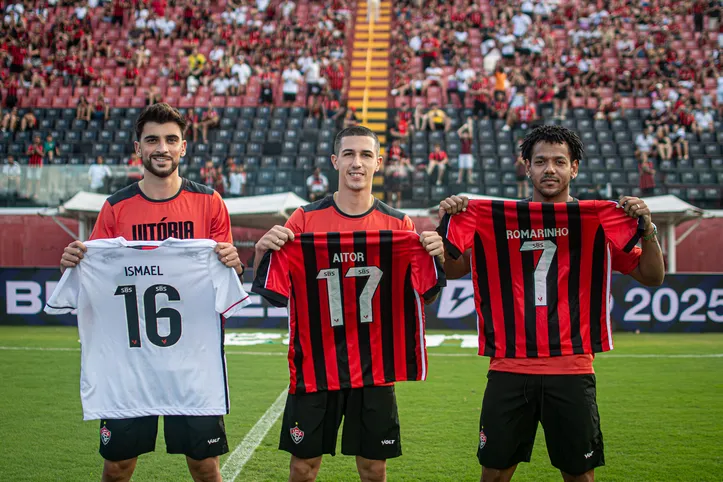 Rúben Ismael, Aitor Cantalapiedra e Romarinho, contratados do Vitória