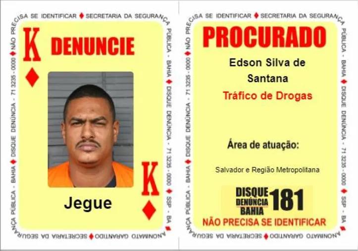 Jegue tem atuação no tráfico de drogas em Salvador e RMS