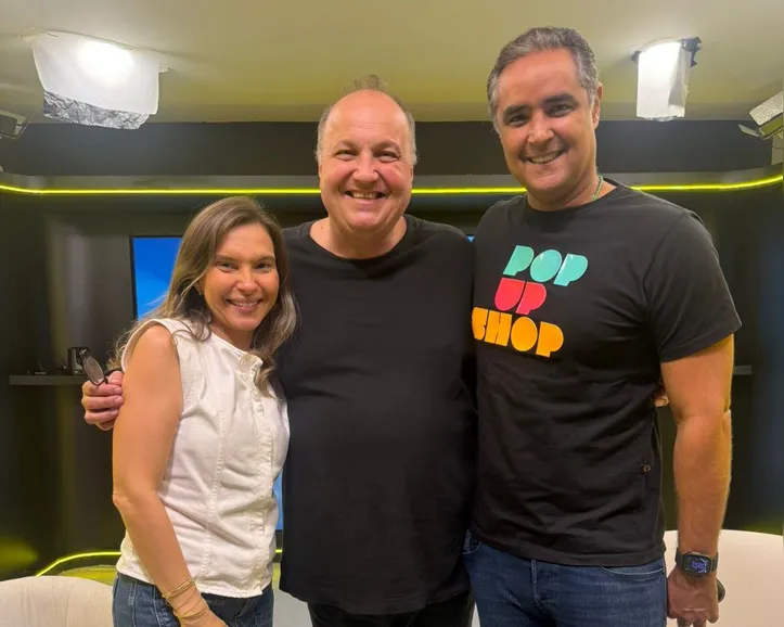 Lara Kertész e Saulo Passos ao lado de Eduardo Ramo, que incentivou na criação do evento