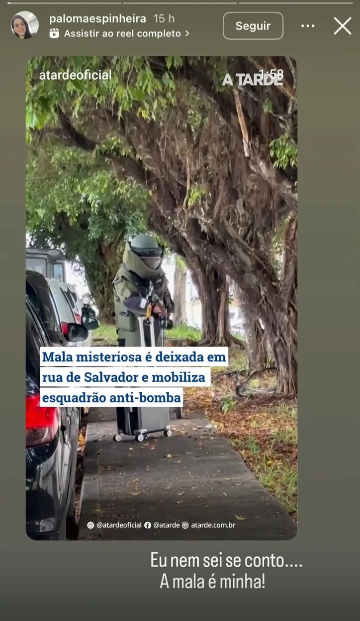 Imagem ilustrativa da imagem Dona de mala revela história que mobilizou esquadrão antibomba