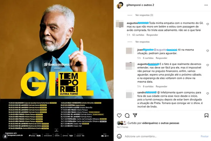Fãs cobrando Gilberto Gil