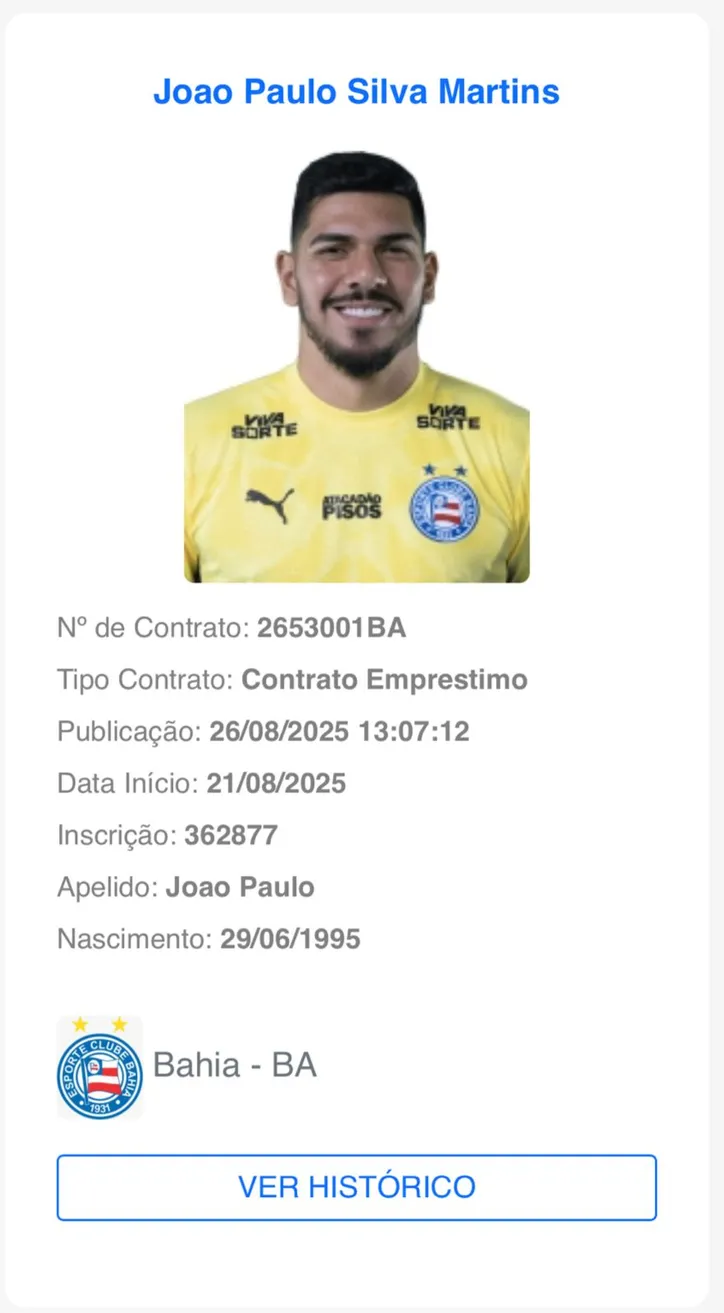 Contrato de João Paulo saiu no BID