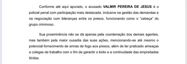 Trecho do processo referente a Valmir Pereira de Jesus