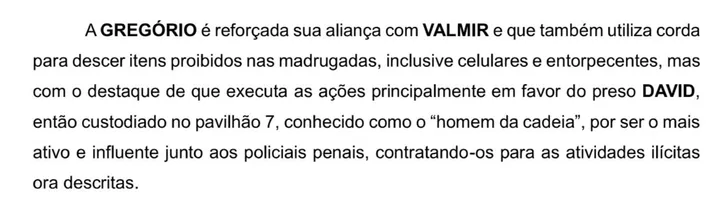 Trecho do processo referente a Isaías Gregório de Miranda Filho