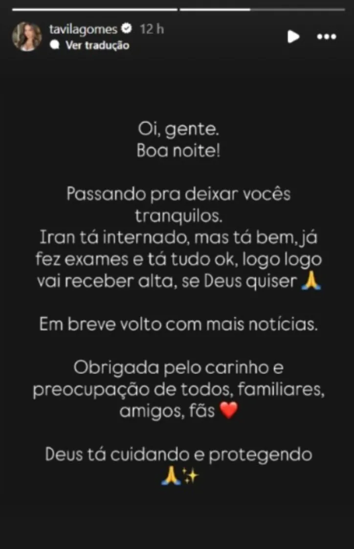Post de Távila Gomes
