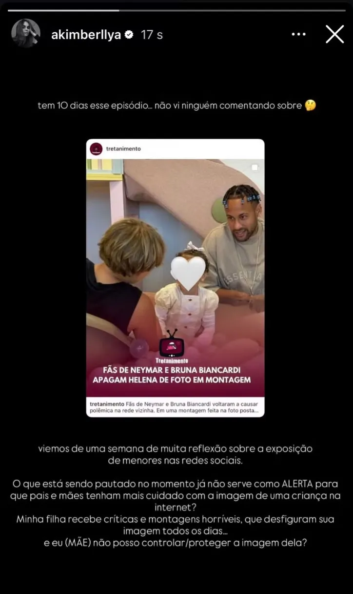 Imagem ilustrativa da imagem Mãe da filha de Neymar expõe conversa íntima com Biancardi