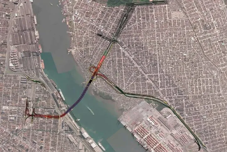 Projeto túnel imerso Santos-Guarujá