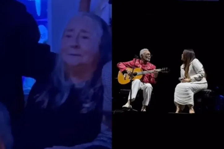 Sandra Gadelha se emocionou ao ver a filha cantando a música ‘Drão’ com Gilberto Gil