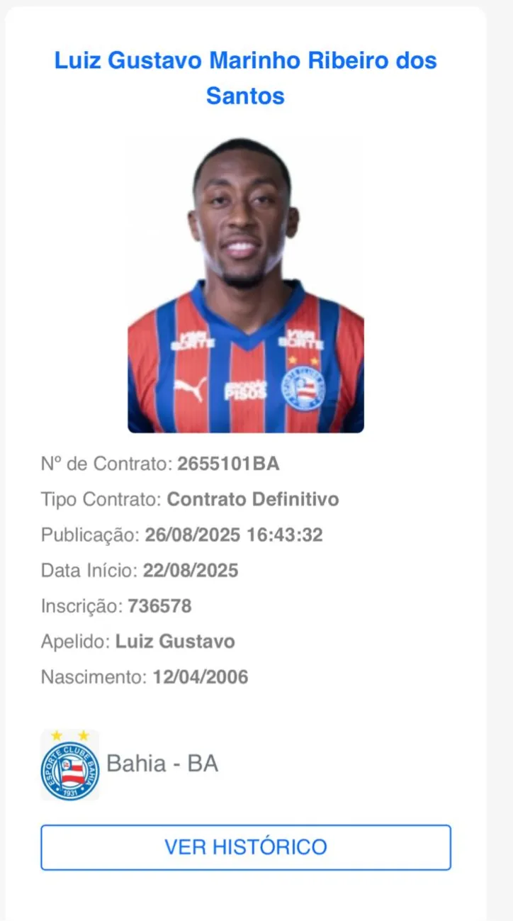 Contrato de Luiz Gustavo saiu no BID