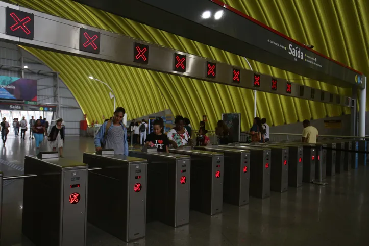 Vista da Estação Aeroporto do Metrô de Salvador (BA). O local é a última estação do modal.
Foto: Joá Souza / Ag. A TARDE
Data: 25/03/2019