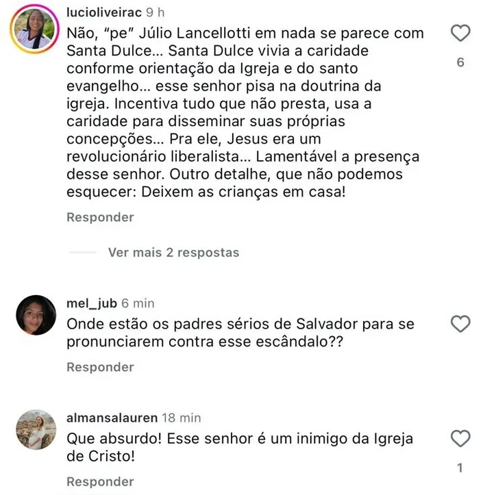 Imagem ilustrativa da imagem Presença de padre Júlio Lancellotti no Santuário Santa Dulce atrai críticas