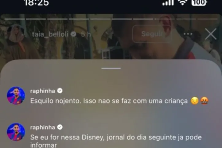 Raphinha detona funcionário da Disney Paris