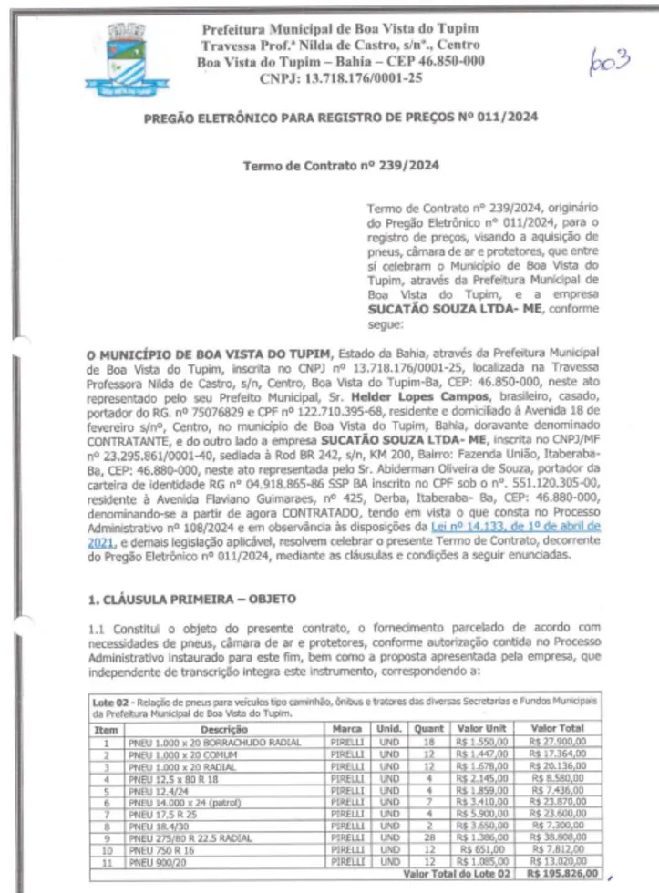 Imagem ilustrativa da imagem Superfaturamento: prefeitura compra 75 pneus para dois carros em dois meses