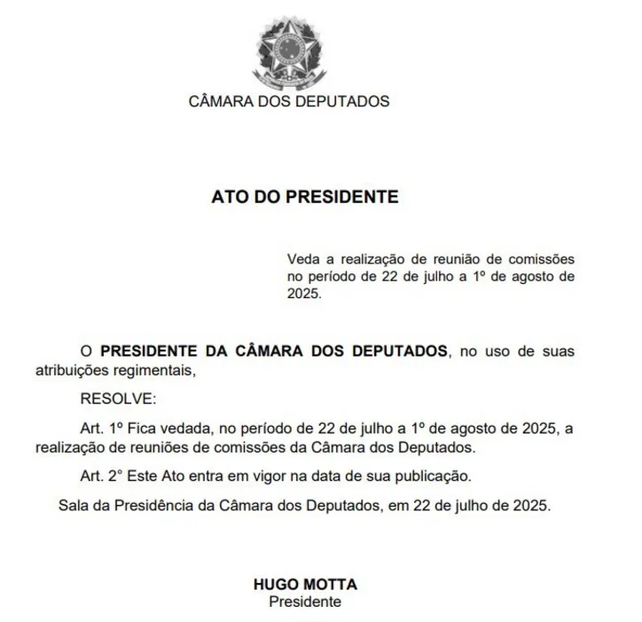 Imagem ilustrativa da imagem Tensão na Câmara: Motta rebate bolsonaristas e proíbe sessões