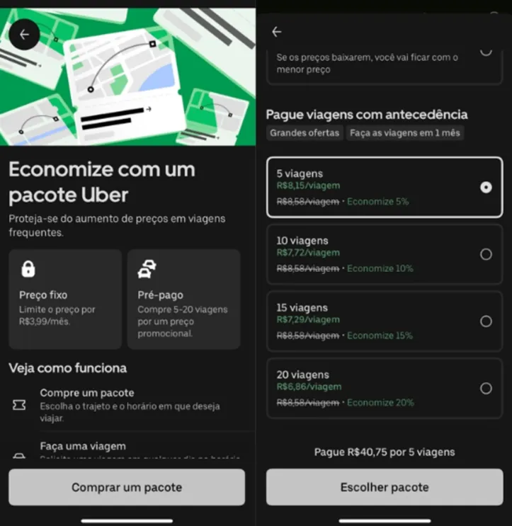 "Pré-Pago", modalidade da Uber para melhorar economia
