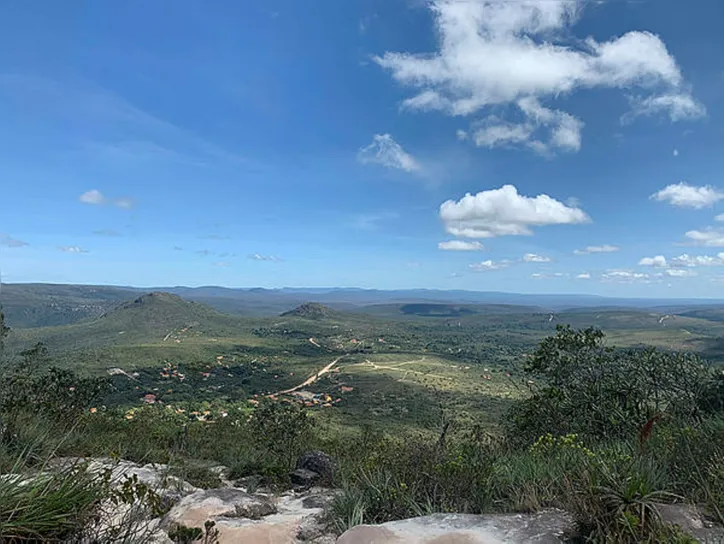 Vista da trilha da cachoeira da fumaça, na Chapada Diamantina